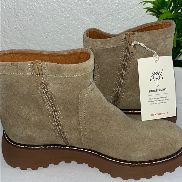 Lucky Brand Tan Ankle Booties with Side Zipper - Picture 6 of 12